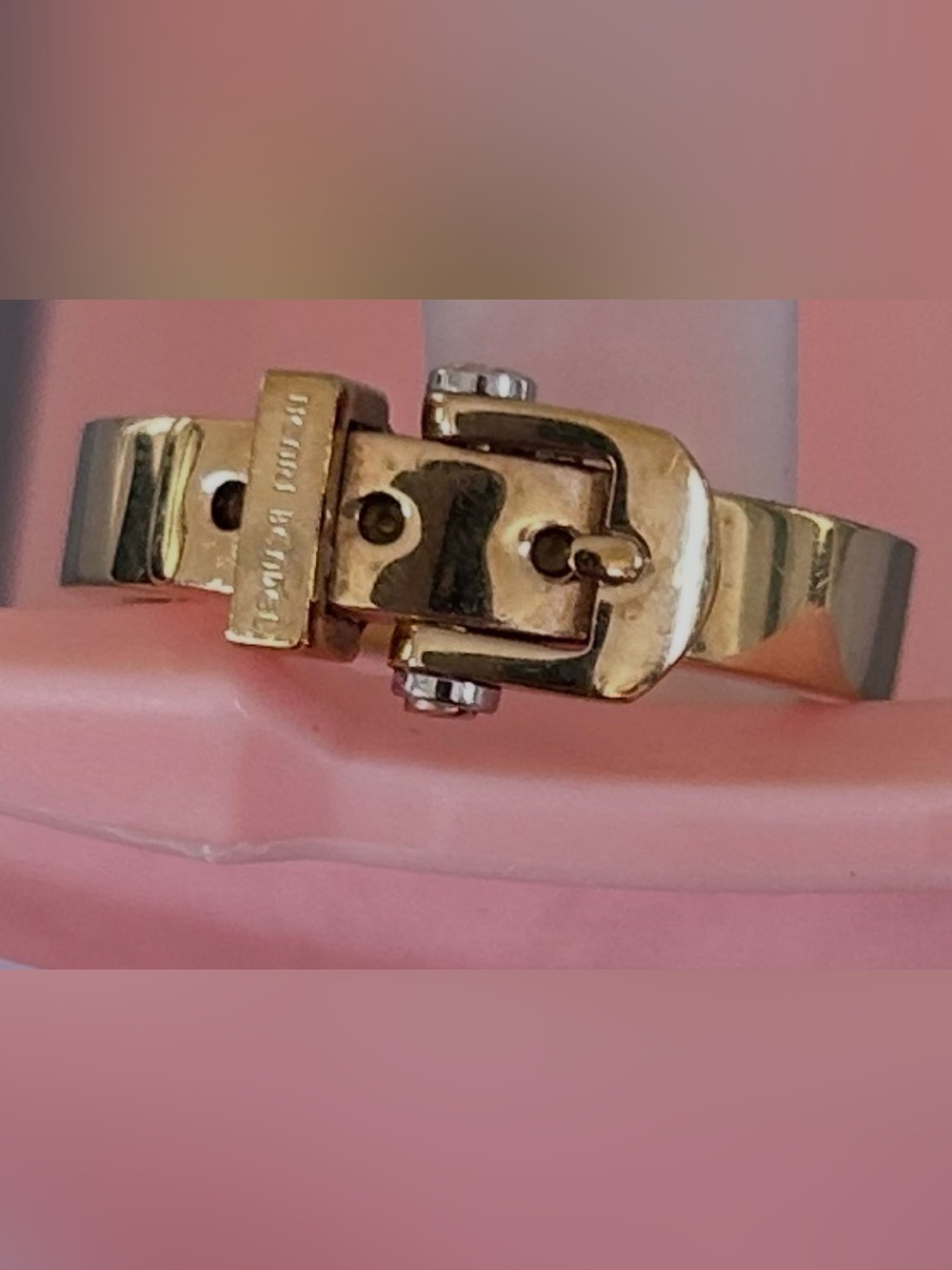 Henri Bendel Gold Buckle Ring size 5.5